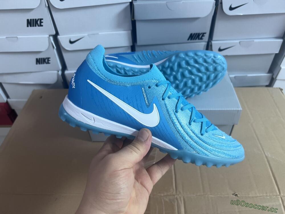 Unisex Nike Phantom Luna Elite TF Artificial Turf Low-Tops Football Shoes - Jade/White/Blue