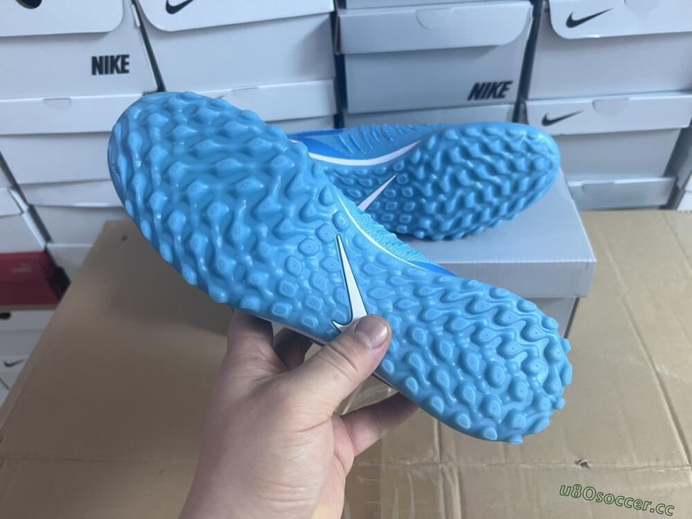 Unisex Nike Phantom Luna Elite TF Artificial Turf Low-Tops Football Shoes - Jade/White/Blue