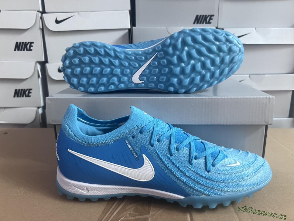Unisex Nike Phantom Luna Elite TF Artificial Turf Low-Tops Football Shoes - Jade/White/Blue