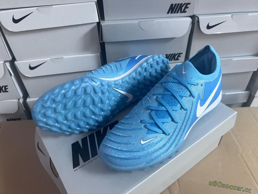 Unisex Nike Phantom Luna Elite TF Artificial Turf Low-Tops Football Shoes - Jade/White/Blue
