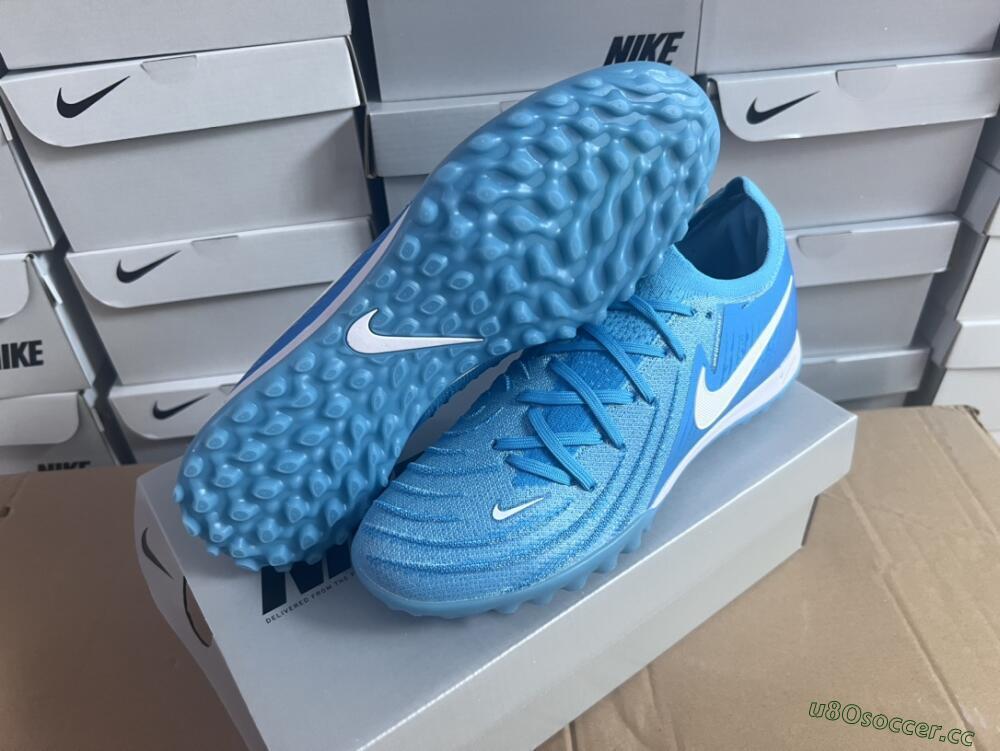 Unisex Nike Phantom Luna Elite TF Artificial Turf Low-Tops Football Shoes - Jade/White/Blue