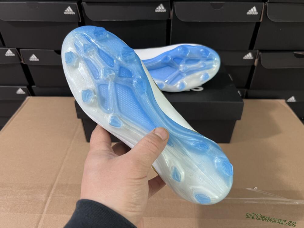 Men's Adidas X Crazyfast.1 Messi FG Firm Ground Low-Tops Football Boots - Blue/Jade/Gold/White