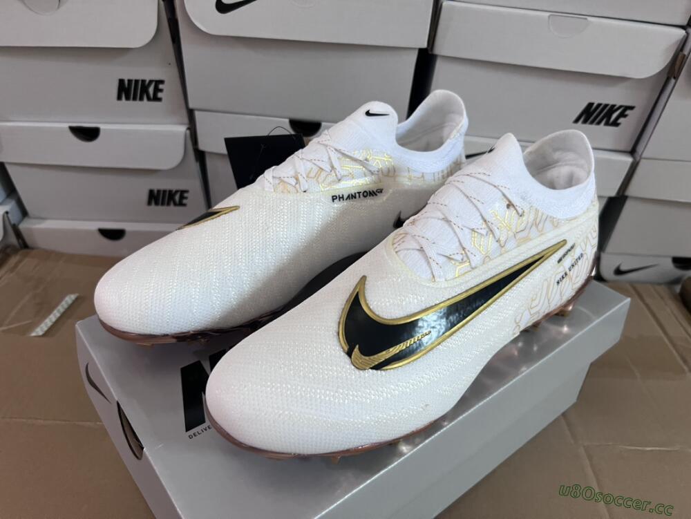 Men's Nike Phantom GX Elite United Golden Pack FG Firm Ground Low-Tops Football Boots - White/Metallic Gold/Black