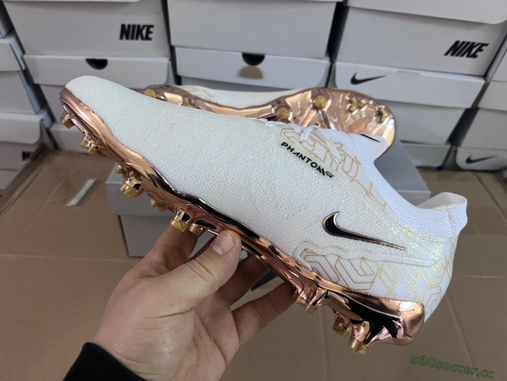 Men's Nike Phantom GX Elite United Golden Pack FG Firm Ground Low-Tops Football Boots - White/Metallic Gold/Black