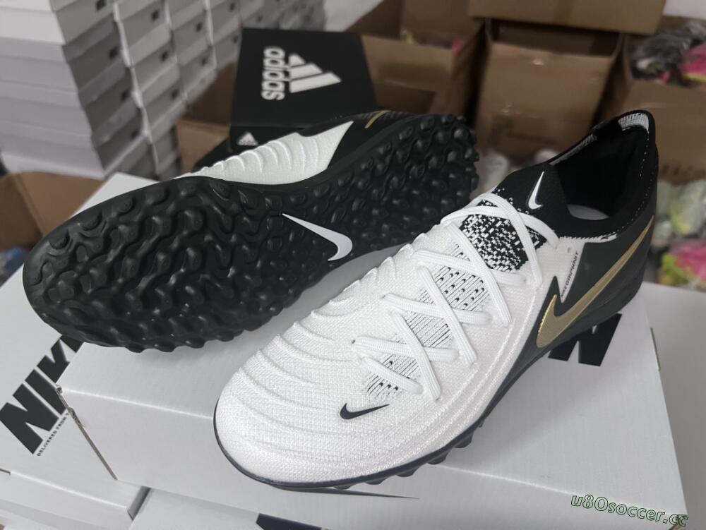 Men's Nike Phantom Luna Elite NU FG Firm Ground Low-Tops Football Boots - White/Black/Gold