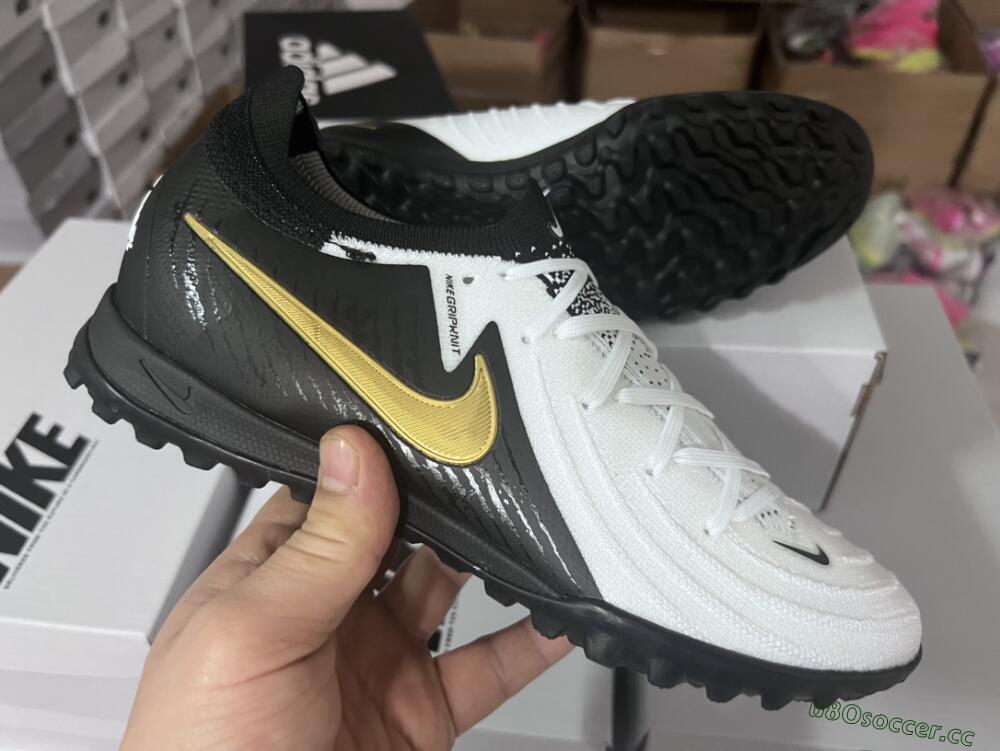 Men's Nike Phantom Luna Elite NU FG Firm Ground Low-Tops Football Boots - White/Black/Gold