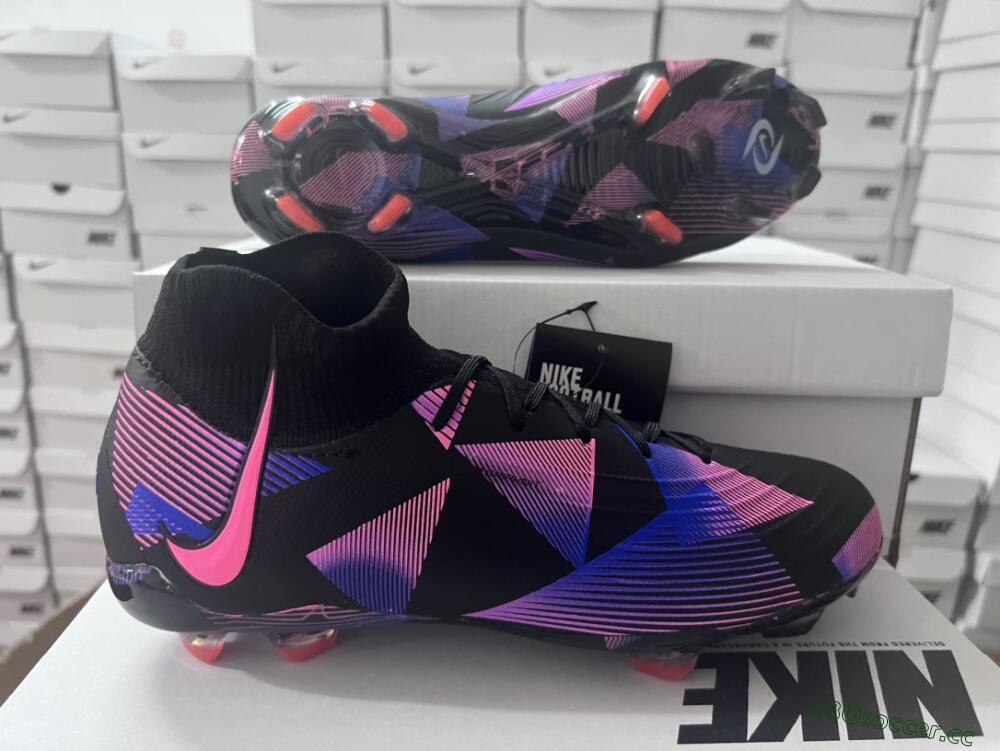 Men's Nike Phantom Luna Elite FG Firm Ground High-Tops Football Boots - Black/Pink/Blue/Orange