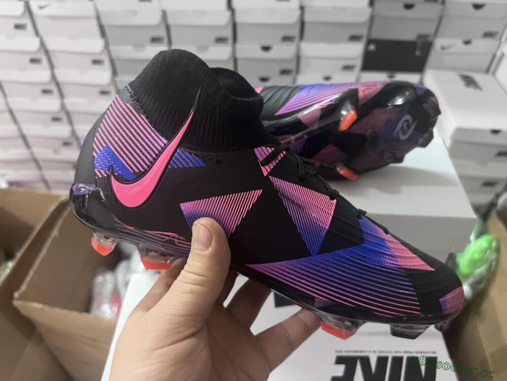 Men's Nike Phantom Luna Elite FG Firm Ground High-Tops Football Boots - Black/Pink/Blue/Orange