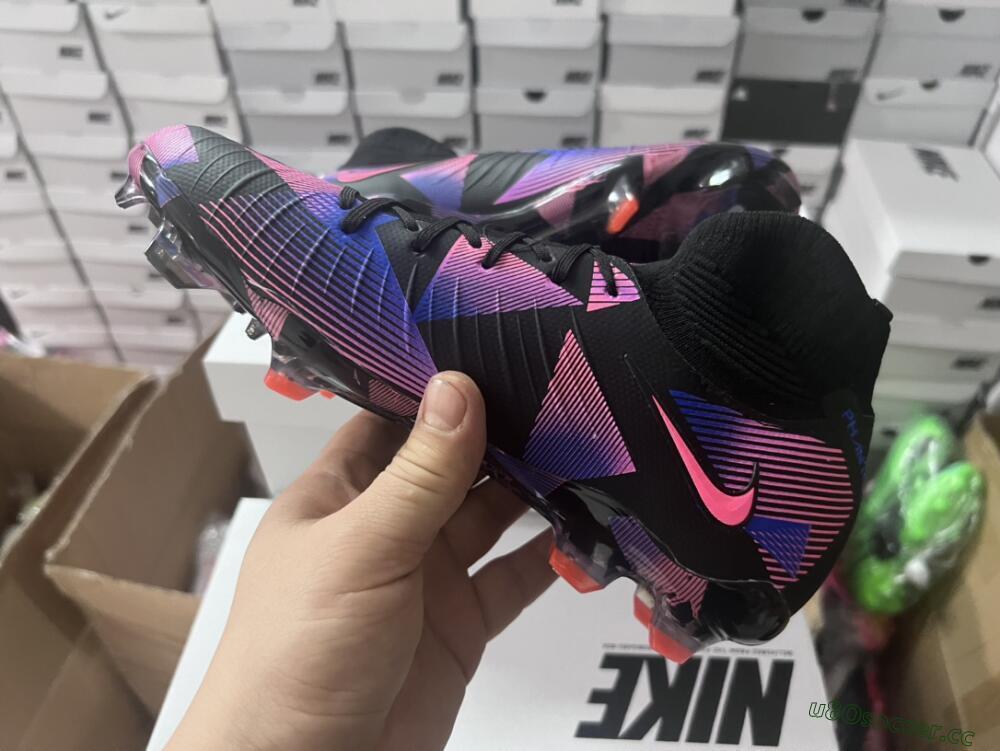 Men's Nike Phantom Luna Elite FG Firm Ground High-Tops Football Boots - Black/Pink/Blue/Orange