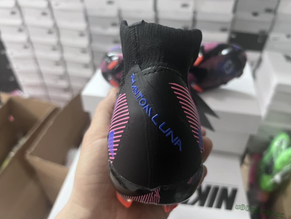 Men's Nike Phantom Luna Elite FG Firm Ground High-Tops Football Boots - Black/Pink/Blue/Orange