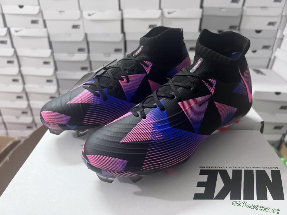 Men's Nike Phantom Luna Elite FG Firm Ground High-Tops Football Boots - Black/Pink/Blue/Orange