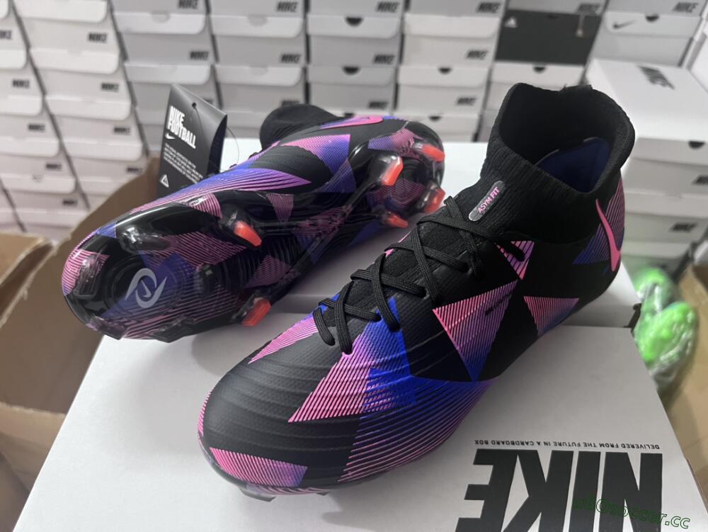 Men's Nike Phantom Luna Elite FG Firm Ground High-Tops Football Boots - Black/Pink/Blue/Orange