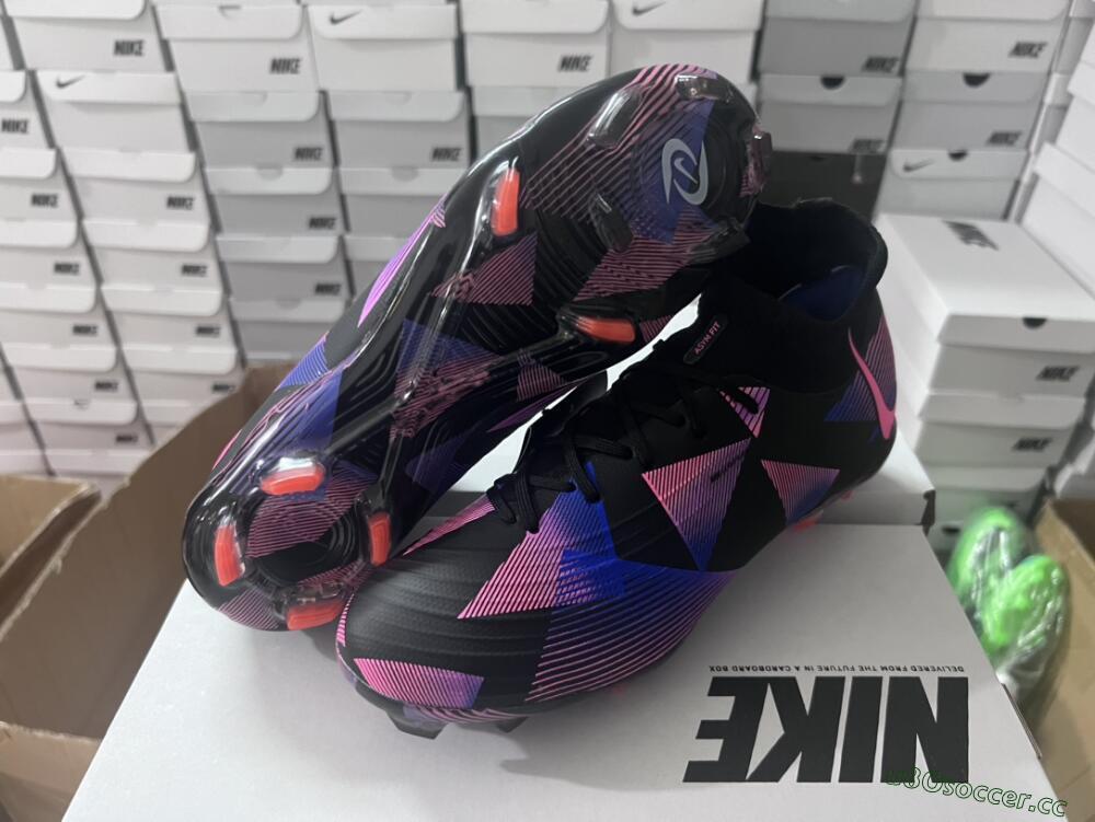 Men's Nike Phantom Luna Elite FG Firm Ground High-Tops Football Boots - Black/Pink/Blue/Orange