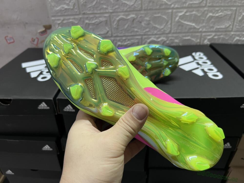 Men's Adidas X Crazyfast+ FG Firm Ground Low-Tops Football Boots - Purple/Pink/Green/Blue