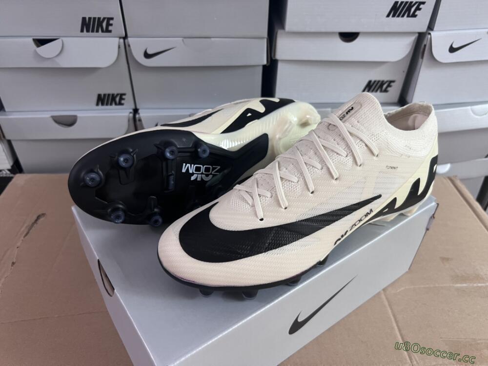 Men's Nike Air Zoom Mercurial Vapor 15 Elite AG Artificial Grass Low-Tops Football Boots - Beige/Black
