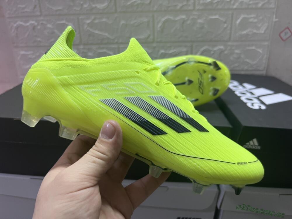 Men's Adidas F50 Adizero FG Firm Ground Low-Tops Football Boots - Yellow/Black