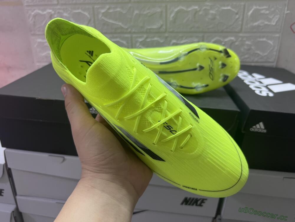 Men's Adidas F50 Adizero FG Firm Ground Low-Tops Football Boots - Yellow/Black