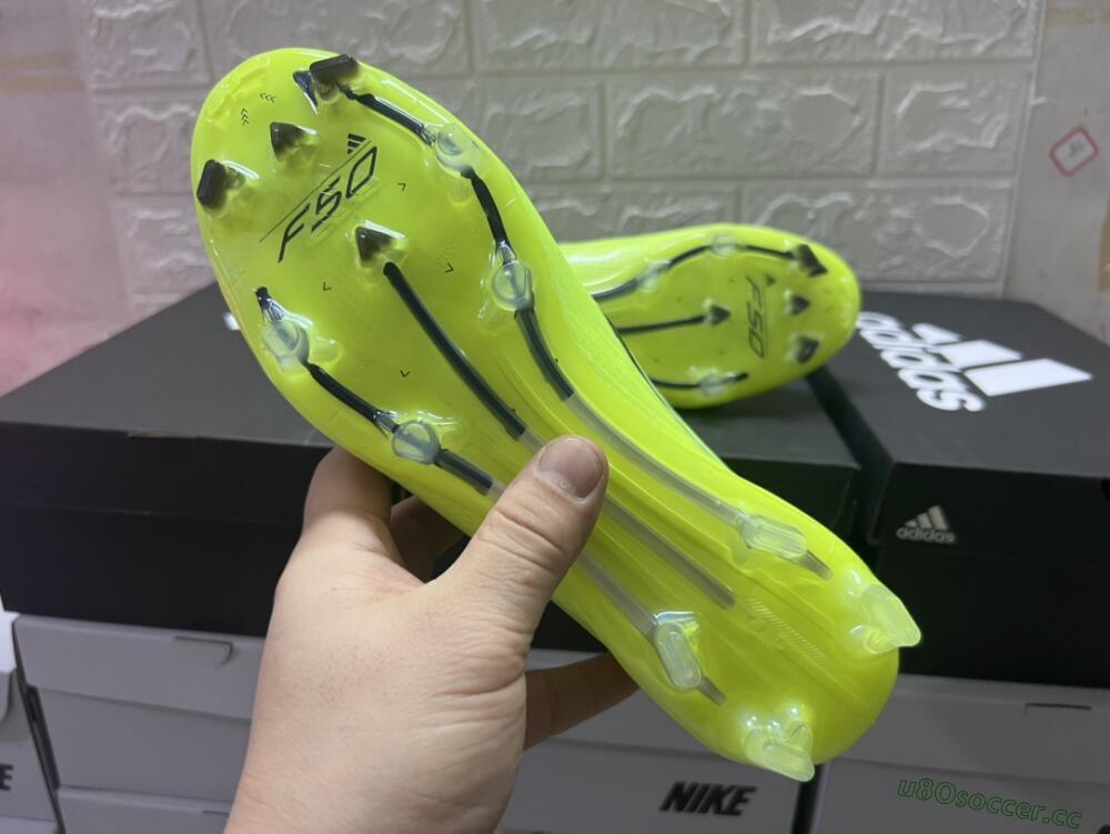 Men's Adidas F50 Adizero FG Firm Ground Low-Tops Football Boots - Yellow/Black