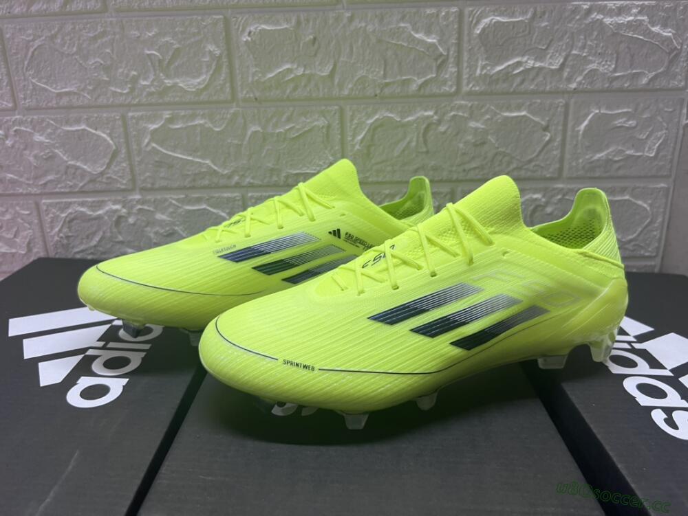 Men's Adidas F50 Adizero FG Firm Ground Low-Tops Football Boots - Yellow/Black