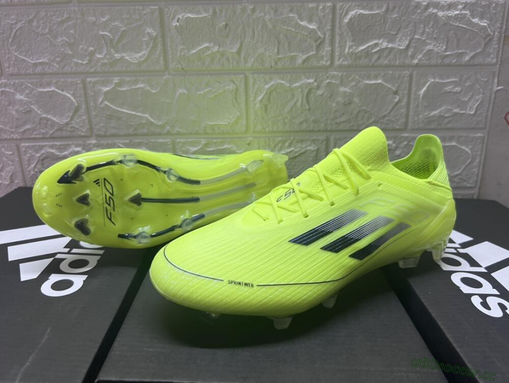 Men's Adidas F50 Adizero FG Firm Ground Low-Tops Football Boots - Yellow/Black