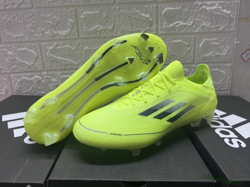 Men's Adidas F50 Adizero FG Firm Ground Low-Tops Football Boots - Yellow/Black