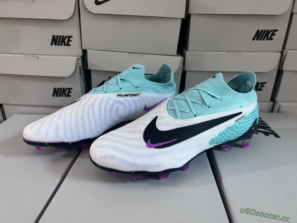 Men's Nike Phantom GX Elite FG Firm Ground Low-Tops Football Boots - Silver/Blue/Purple/Black