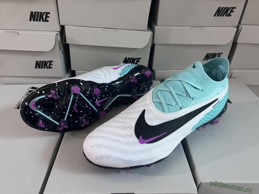 Men's Nike Phantom GX Elite FG Firm Ground Low-Tops Football Boots - Silver/Blue/Purple/Black