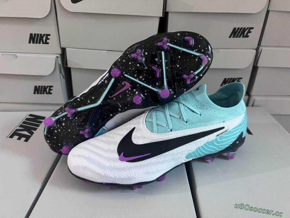 Men's Nike Phantom GX Elite FG Firm Ground Low-Tops Football Boots - Silver/Blue/Purple/Black
