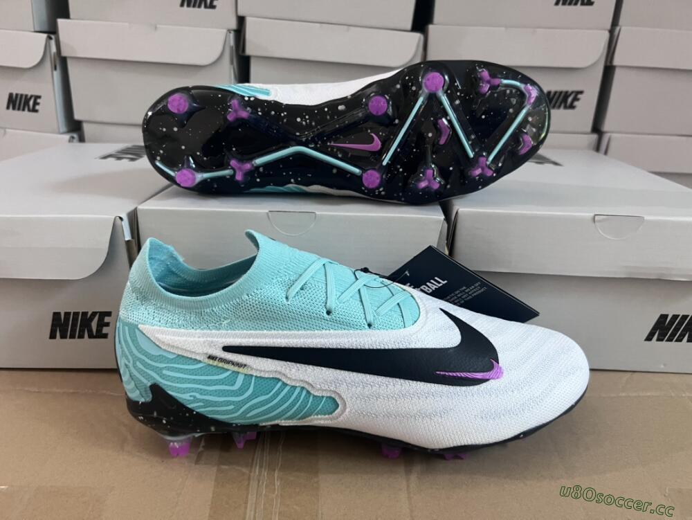 Men's Nike Phantom GX Elite FG Firm Ground Low-Tops Football Boots - Silver/Blue/Purple/Black