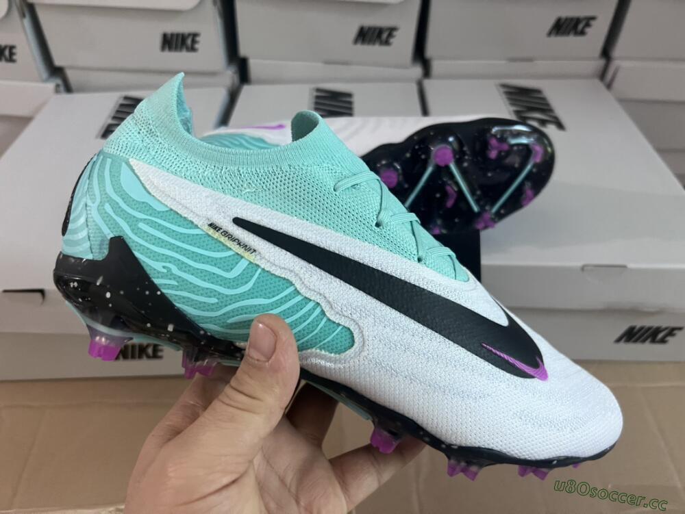 Men's Nike Phantom GX Elite FG Firm Ground Low-Tops Football Boots - Silver/Blue/Purple/Black