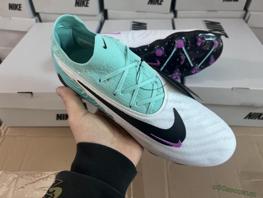 Men's Nike Phantom GX Elite FG Firm Ground Low-Tops Football Boots - Silver/Blue/Purple/Black