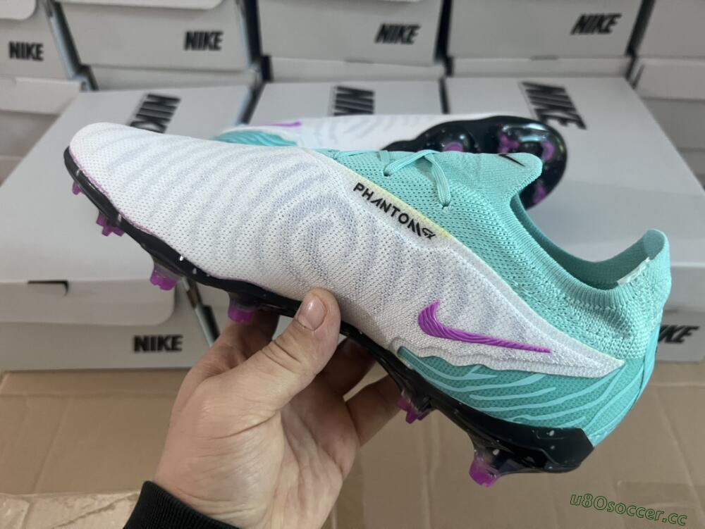 Men's Nike Phantom GX Elite FG Firm Ground Low-Tops Football Boots - Silver/Blue/Purple/Black