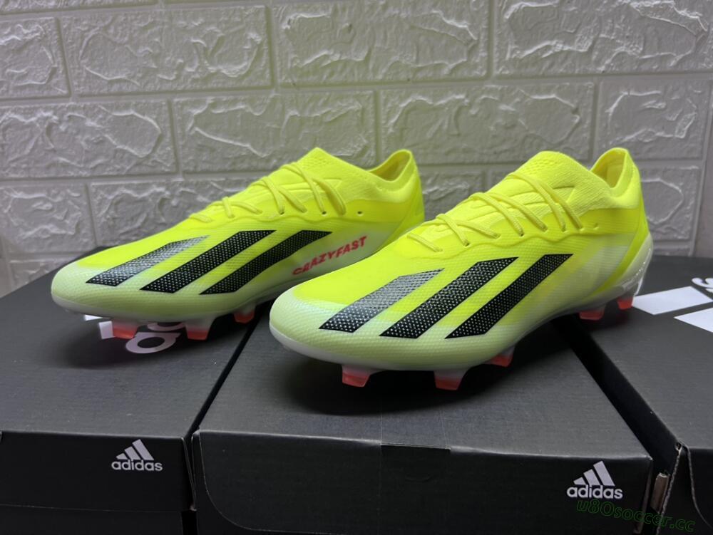 Men's Adidas X Crazyfast.1 FG Firm Ground Low-Tops Football Boots - Yellow/Black/Orange