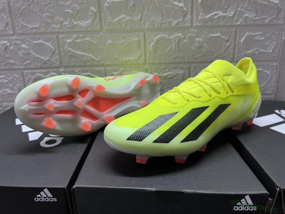 Men's Adidas X Crazyfast.1 FG Firm Ground Low-Tops Football Boots - Yellow/Black/Orange