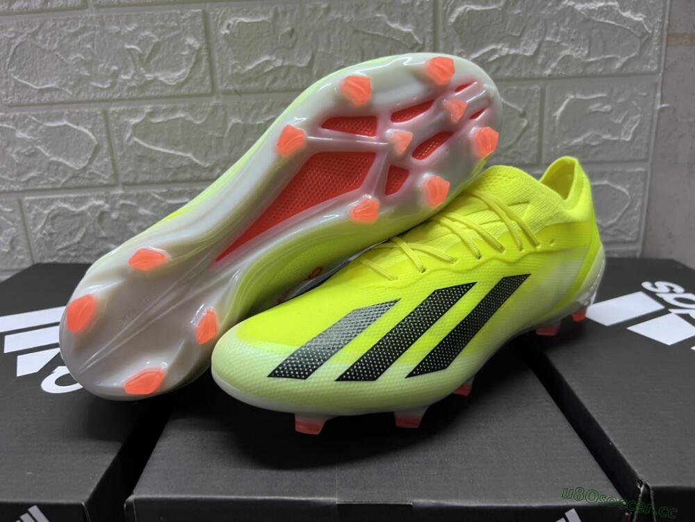 Men's Adidas X Crazyfast.1 FG Firm Ground Low-Tops Football Boots - Yellow/Black/Orange