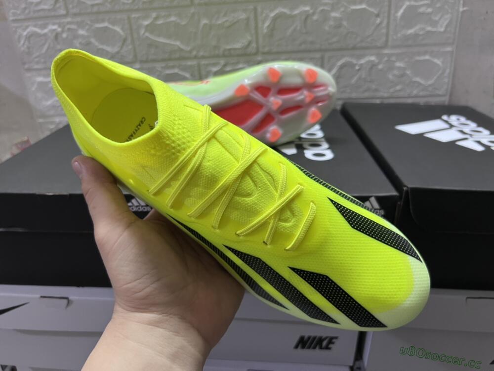 Men's Adidas X Crazyfast.1 FG Firm Ground Low-Tops Football Boots - Yellow/Black/Orange