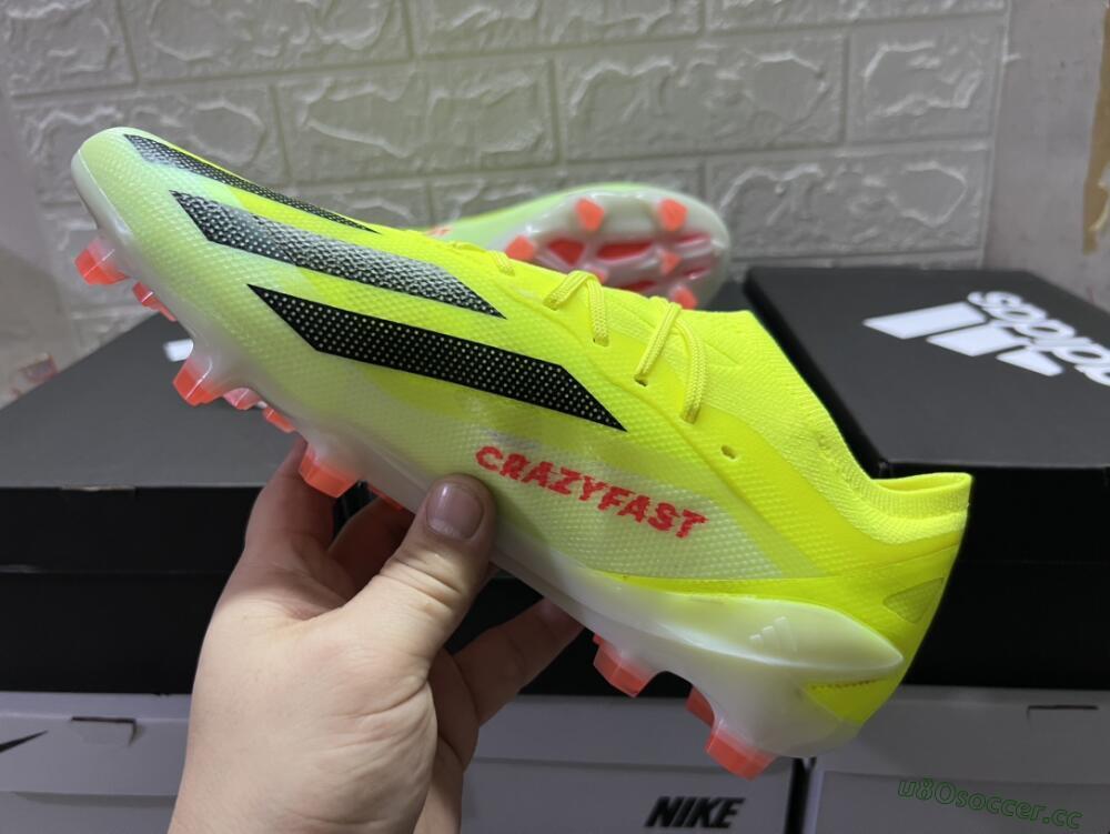 Men's Adidas X Crazyfast.1 FG Firm Ground Low-Tops Football Boots - Yellow/Black/Orange