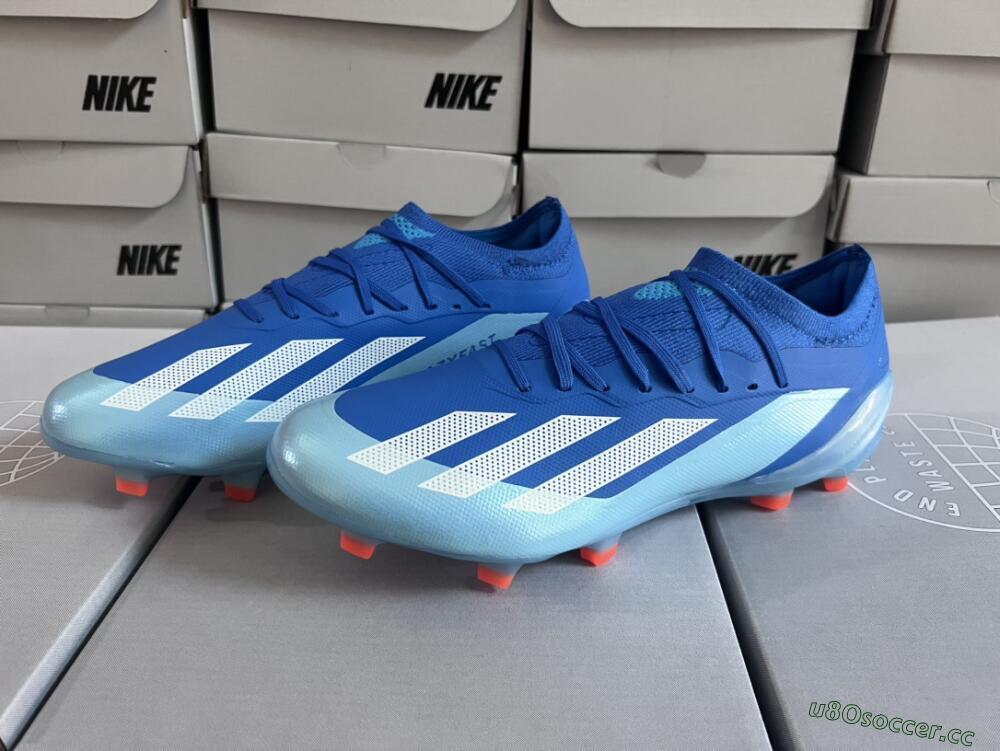 Men's Adidas X Speedportal.1 FG Firm Ground Low-Tops Football Boots - Blue/Silver/Jade