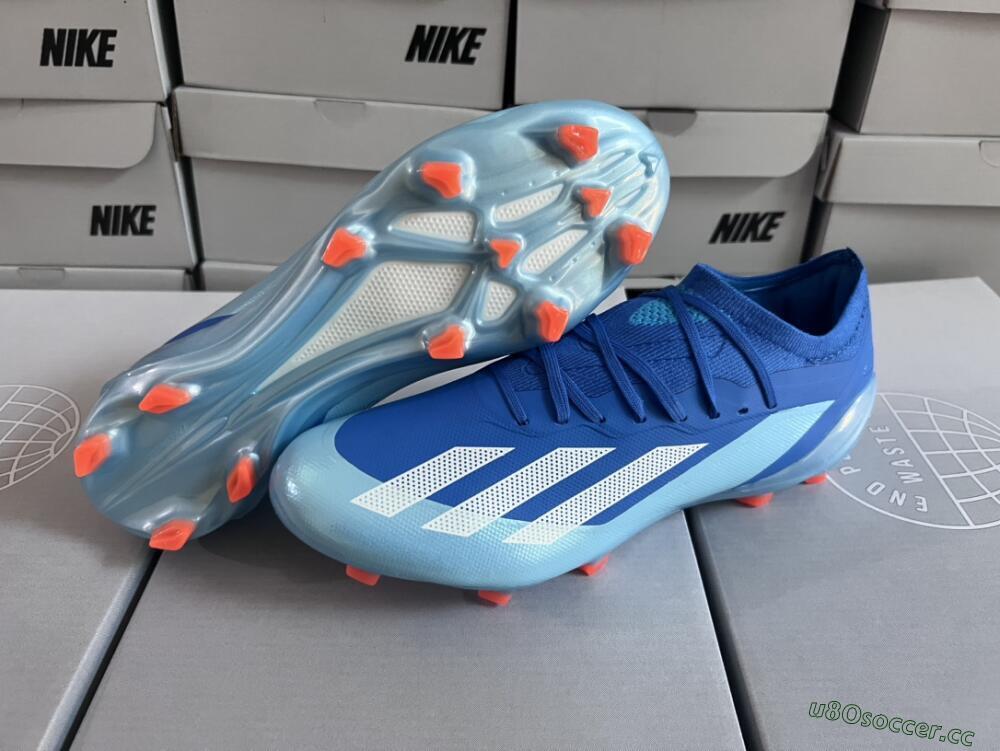 Men's Adidas X Speedportal.1 FG Firm Ground Low-Tops Football Boots - Blue/Silver/Jade
