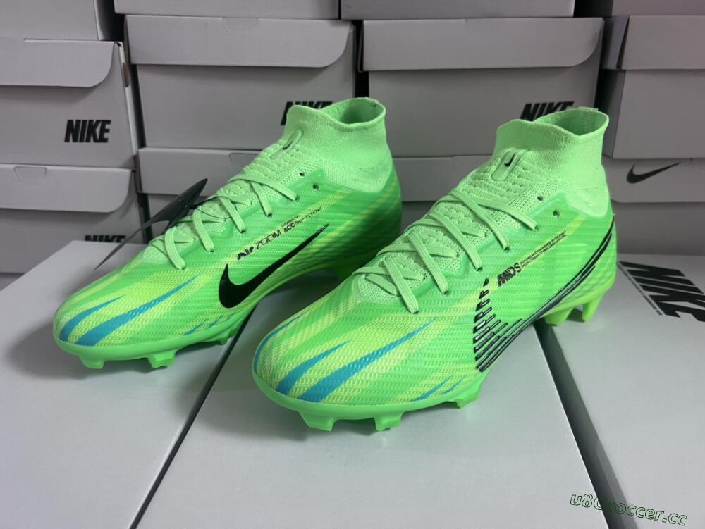 Men's Nike Air Zoom Mercurial Superfly 9 Elite FG Firm Ground High-Tops Football Boots - Green/Black