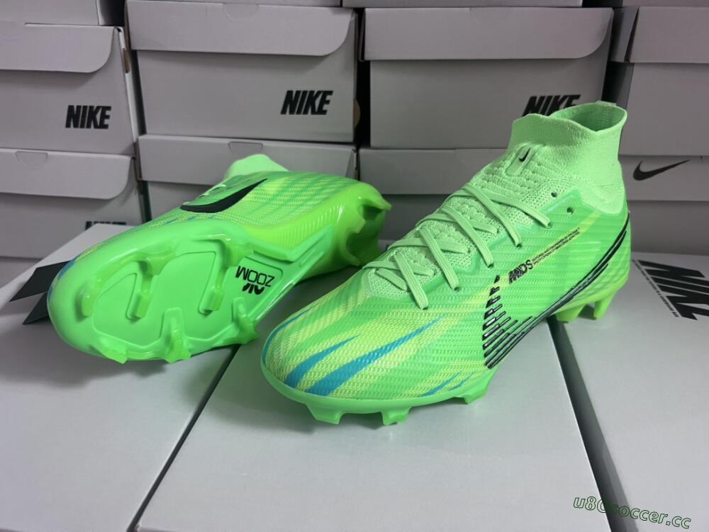 Men's Nike Air Zoom Mercurial Superfly 9 Elite FG Firm Ground High-Tops Football Boots - Green/Black