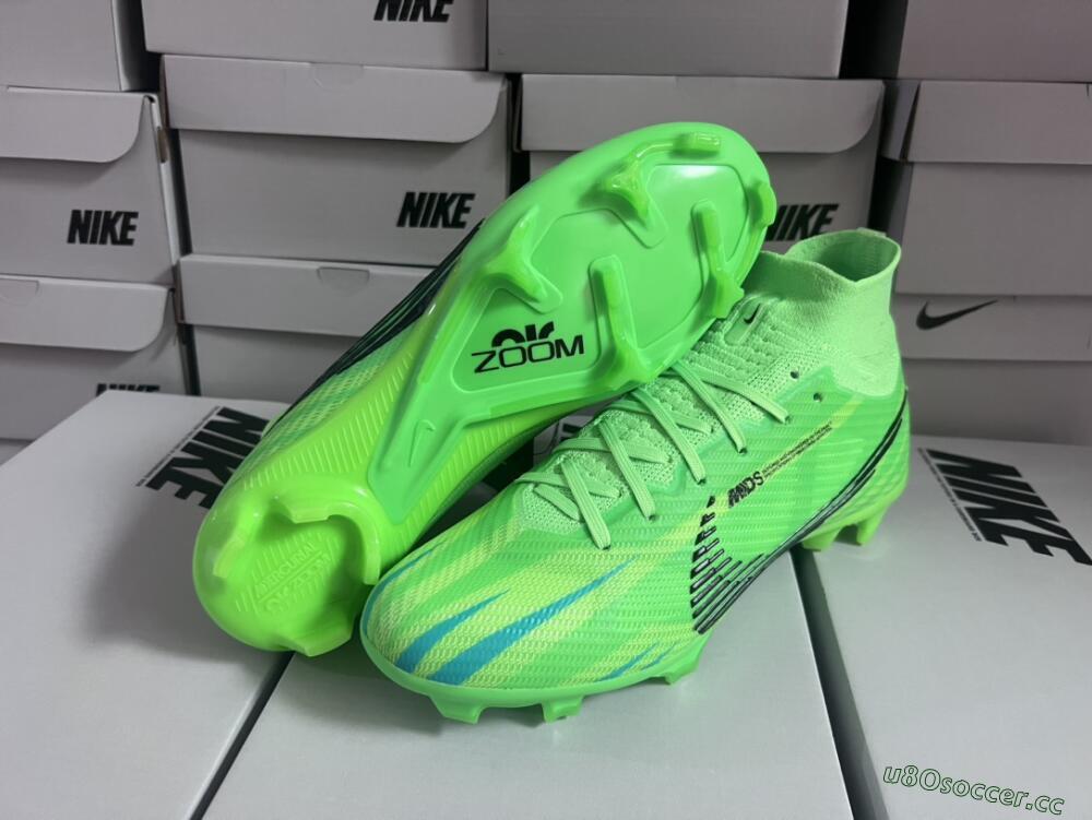 Men's Nike Air Zoom Mercurial Superfly 9 Elite FG Firm Ground High-Tops Football Boots - Green/Black