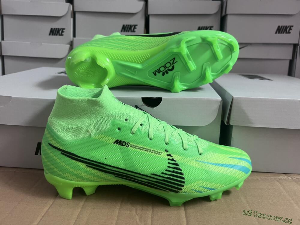 Men's Nike Air Zoom Mercurial Superfly 9 Elite FG Firm Ground High-Tops Football Boots - Green/Black