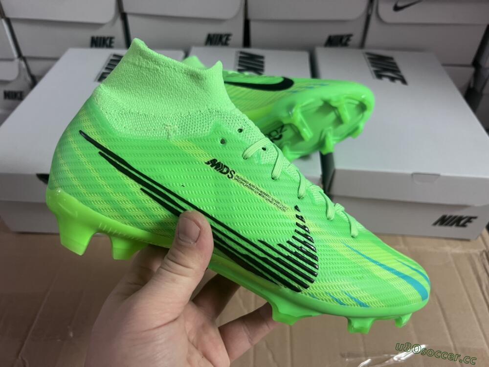 Men's Nike Air Zoom Mercurial Superfly 9 Elite FG Firm Ground High-Tops Football Boots - Green/Black