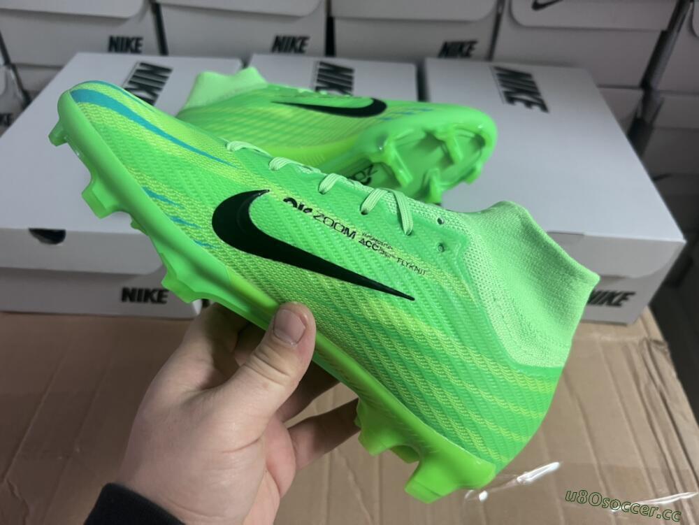 Men's Nike Air Zoom Mercurial Superfly 9 Elite FG Firm Ground High-Tops Football Boots - Green/Black