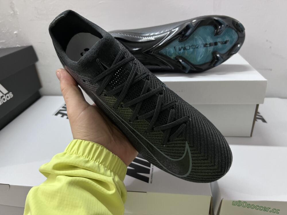 Men's Nike Air Zoom Mercurial Vapor 16 Elite FG Firm Ground Low-Tops Football Boots - Black/Blue/Jade
