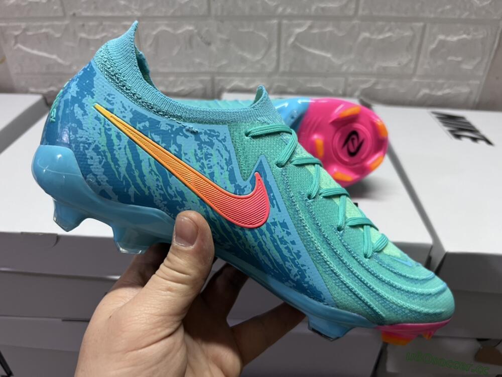Unisex Nike Phantom Luna 2 Elite Vortex LV8 FG Firm Ground Low-Tops Football Boots - Green/Orange/Black