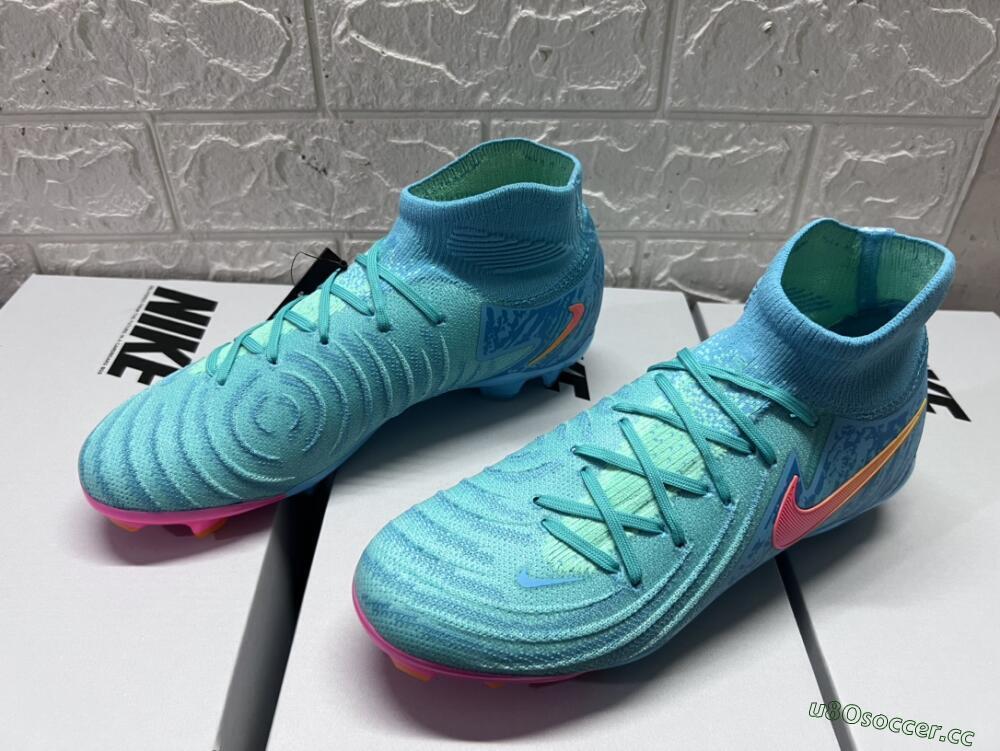 Unisex Nike Phantom Luna 2 Elite Vortex LV8 FG Firm Ground High-Tops Football Boots - Green/Orange/Black