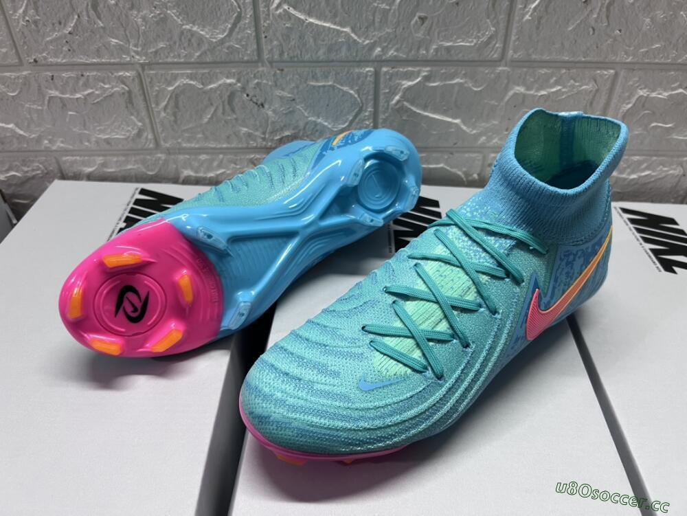 Unisex Nike Phantom Luna 2 Elite Vortex LV8 FG Firm Ground High-Tops Football Boots - Green/Orange/Black