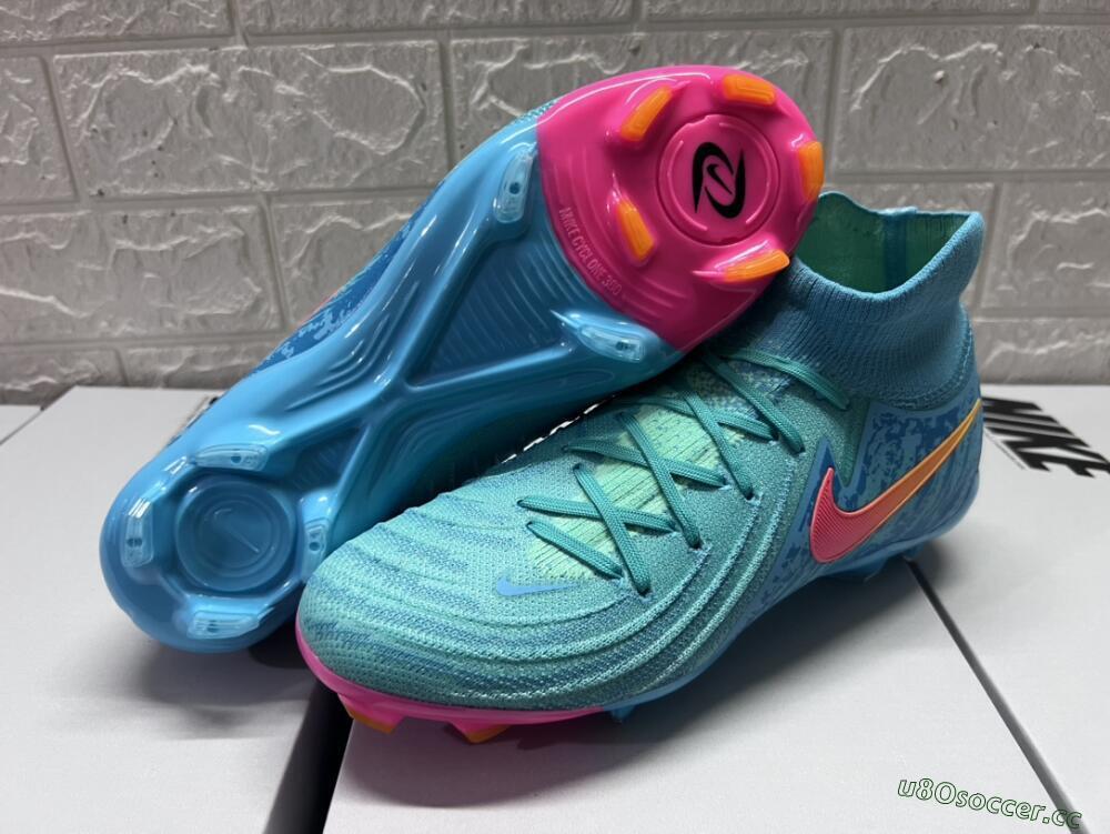 Unisex Nike Phantom Luna 2 Elite Vortex LV8 FG Firm Ground High-Tops Football Boots - Green/Orange/Black